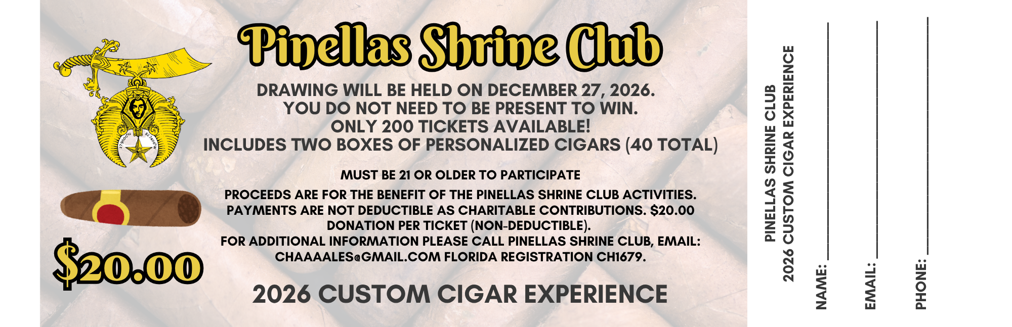 Cigar Raffle Ticket - 2026